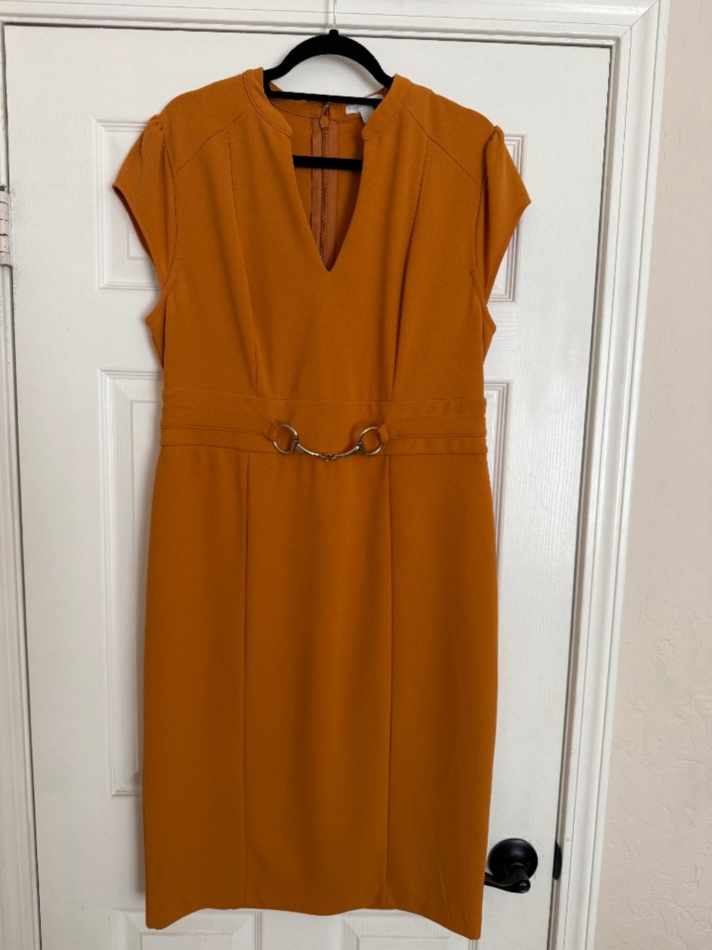 Women's Orange Dress w/ Belt Details
